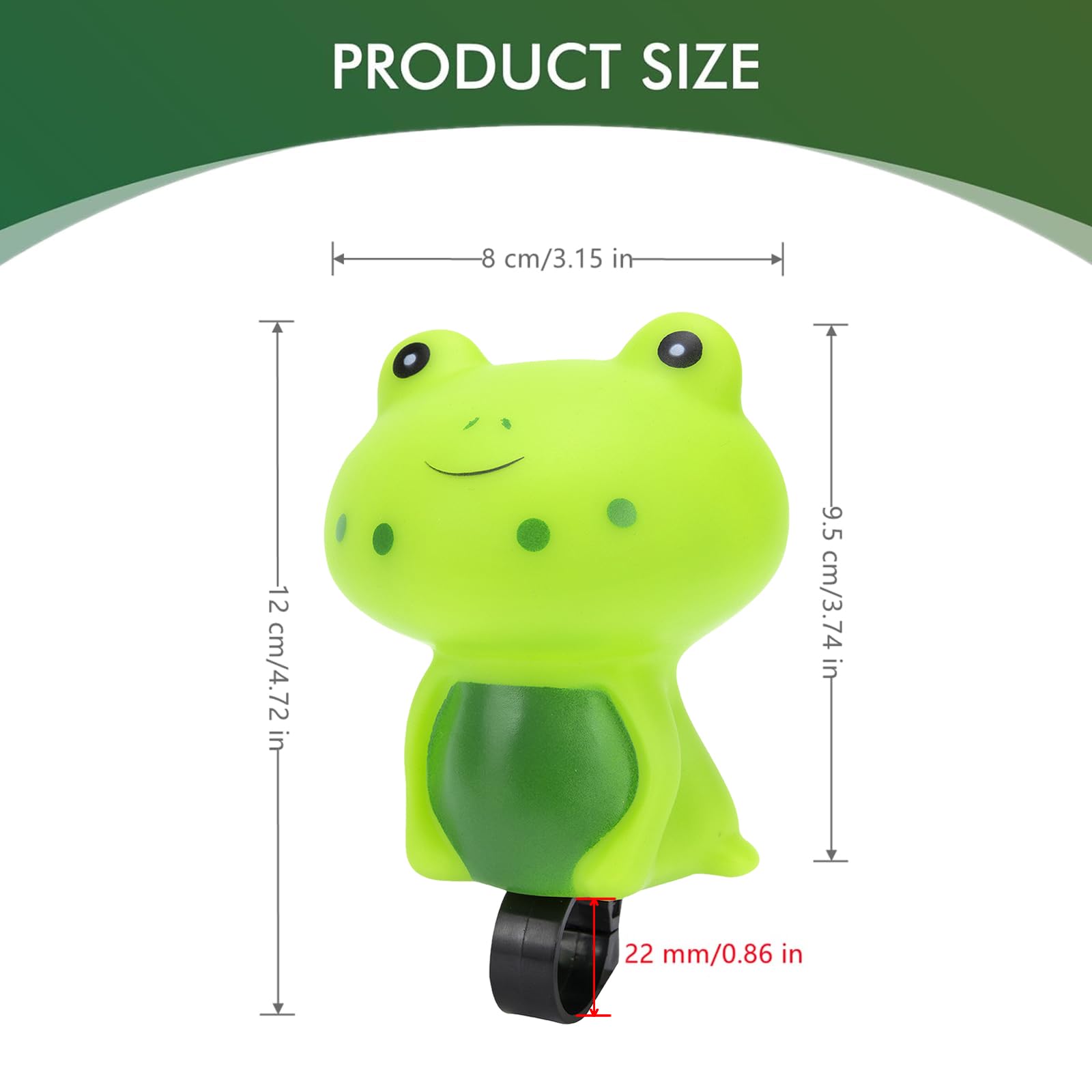 Cute Frog Bike Bell, Loud Crisp Sound Bicycle Handlebar Bell, Weatherproof Silicone & Plastic Animal Bell, Easy to Install Universal Bike Accessory for Mountain Bike, Kids & Adults