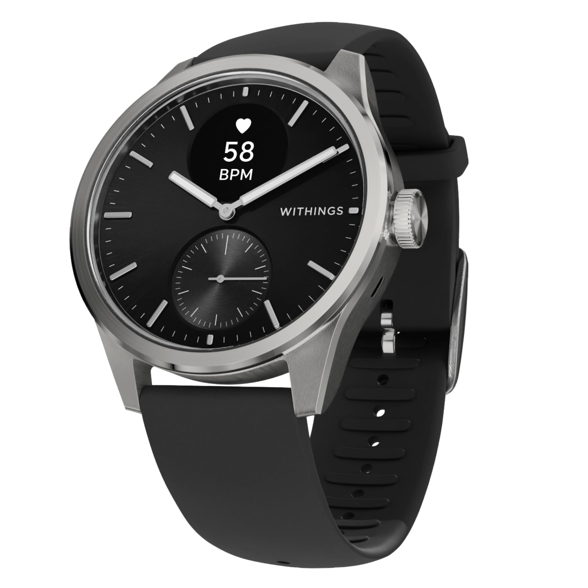 Withings ScanWatch 2 - Hybrid Smart Watch, Heart Rate Monitoring, Fitness Tracker, Cycle Tracker, Sleep Monitoring, GPS Tracker, 30-Day Battery