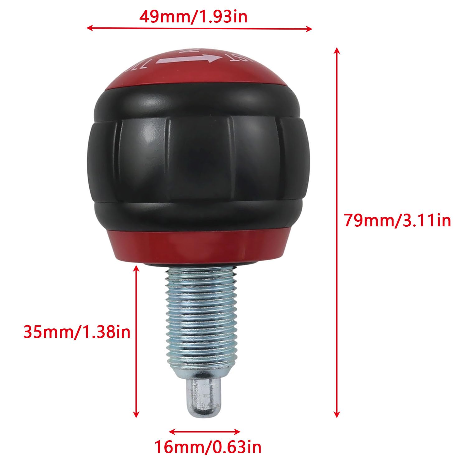 E-outstanding M16 Red Black Push Pull Adjustment Knob Fitness Equipment Accessories Suitable for Exercise Bike Resistance Bands Seat
