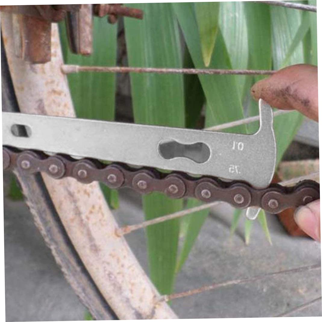 Nukinp Chain Wear Indicator Bicycle Bike Measure Tool Silver Checker Chains Gauge Measurement Ruler Replacement for Repairing Accessories