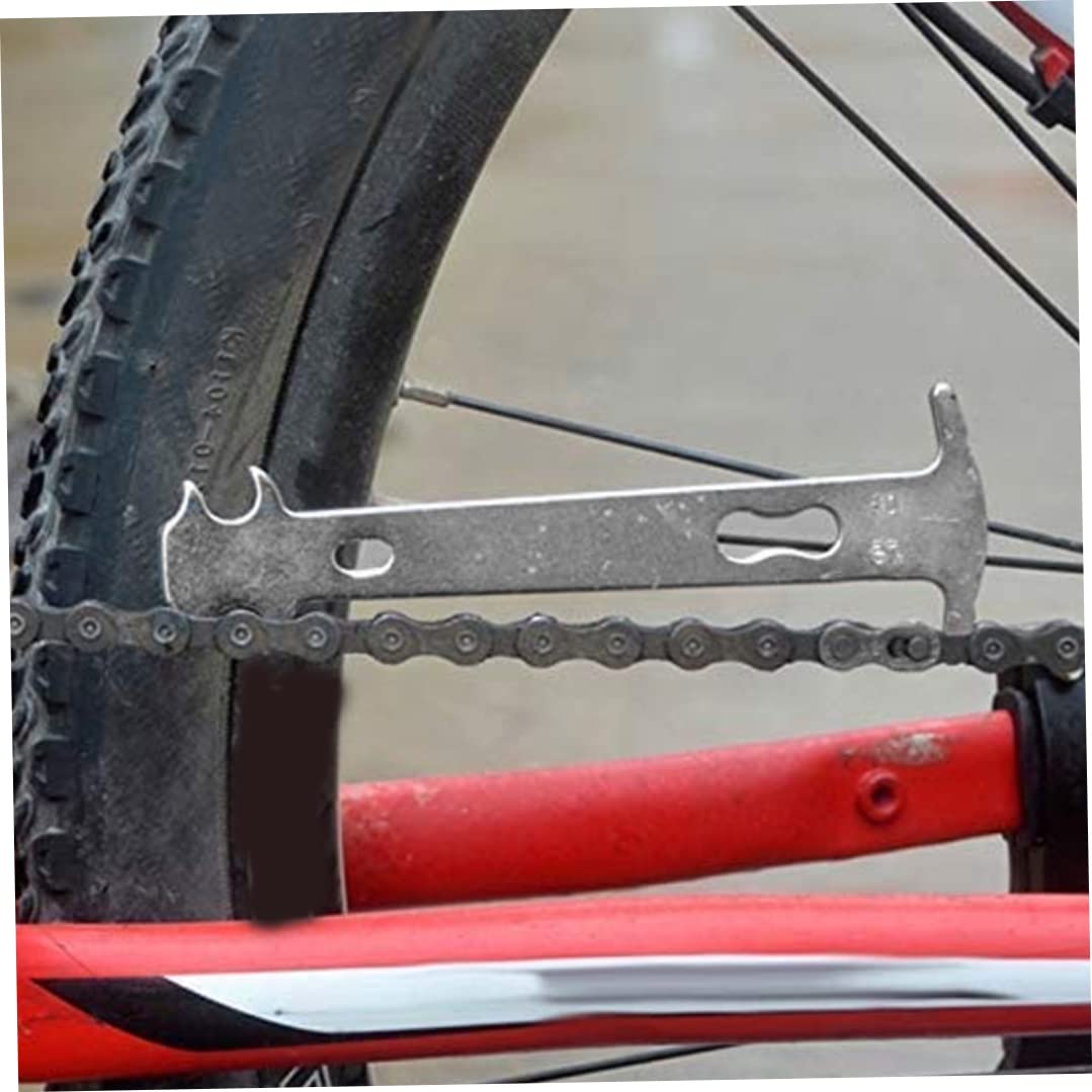Nukinp Chain Wear Indicator Bicycle Bike Measure Tool Silver Checker Chains Gauge Measurement Ruler Replacement for Repairing Accessories