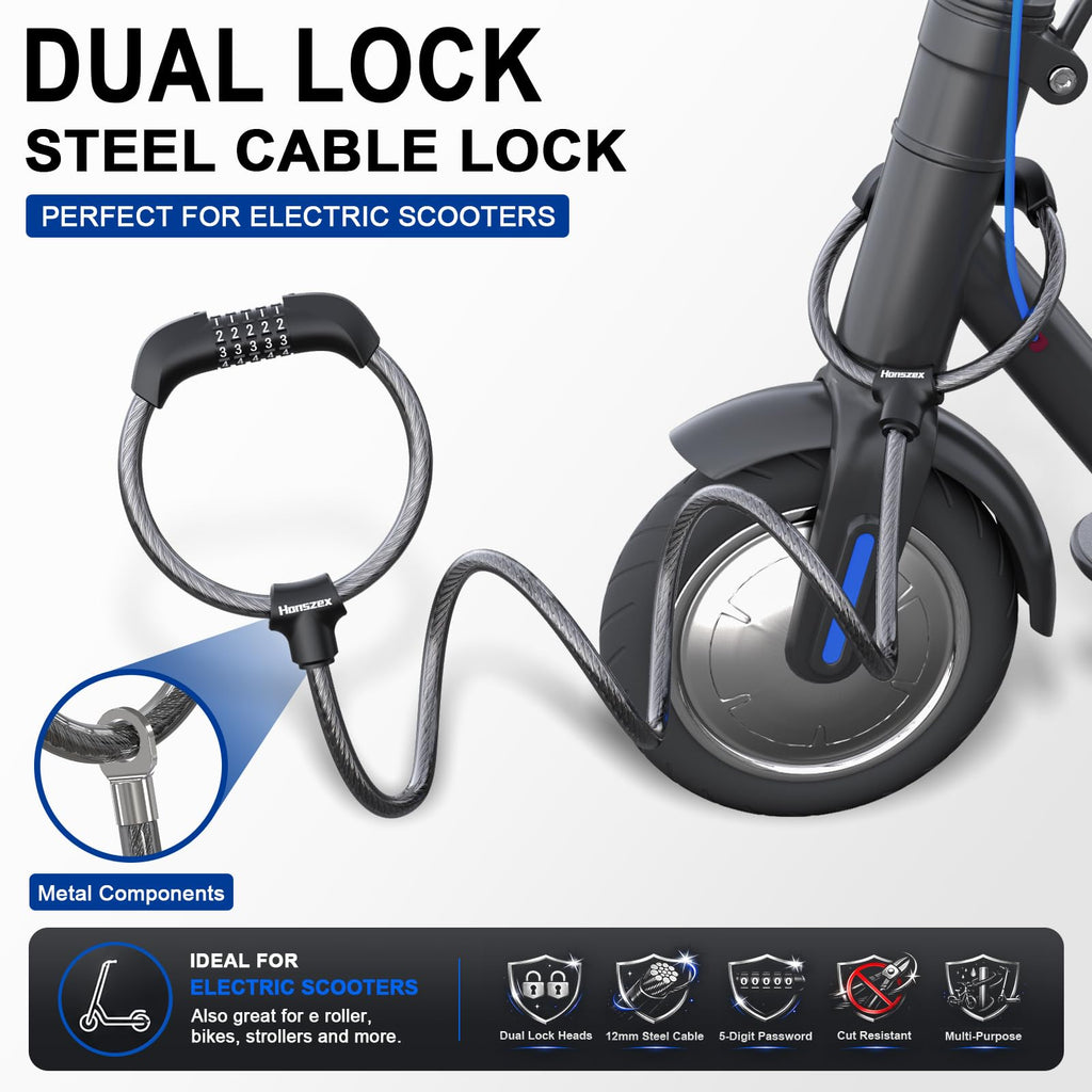 Honszex 47-Inch Combination Scooter Lock