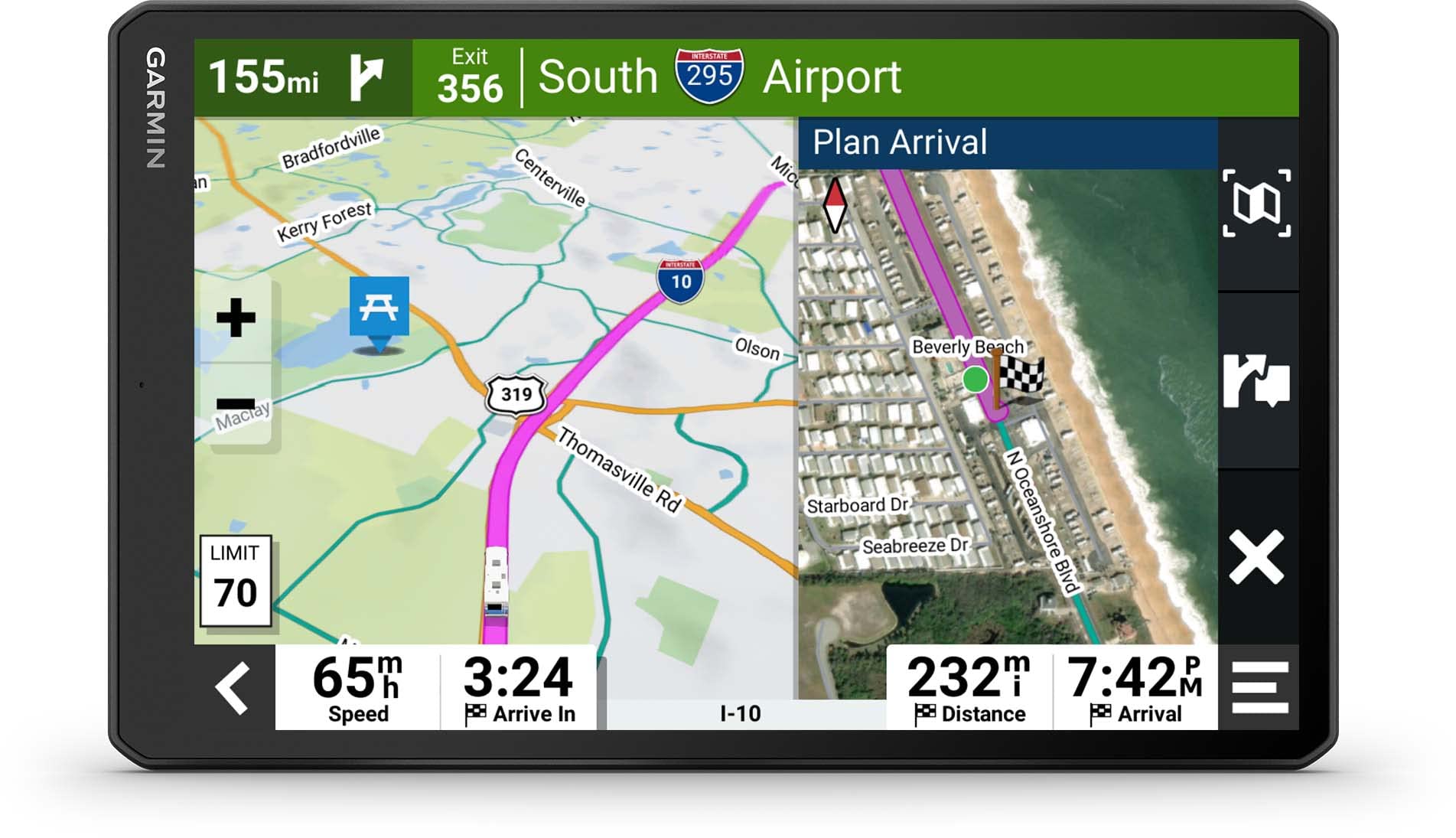 Garmin 795 Large, Easy-to-Read 7' GPS Navigator, RV Custom Routing, High-Resolution Satellite Imagery, RV Park Directory, Live Traffic & Weather
