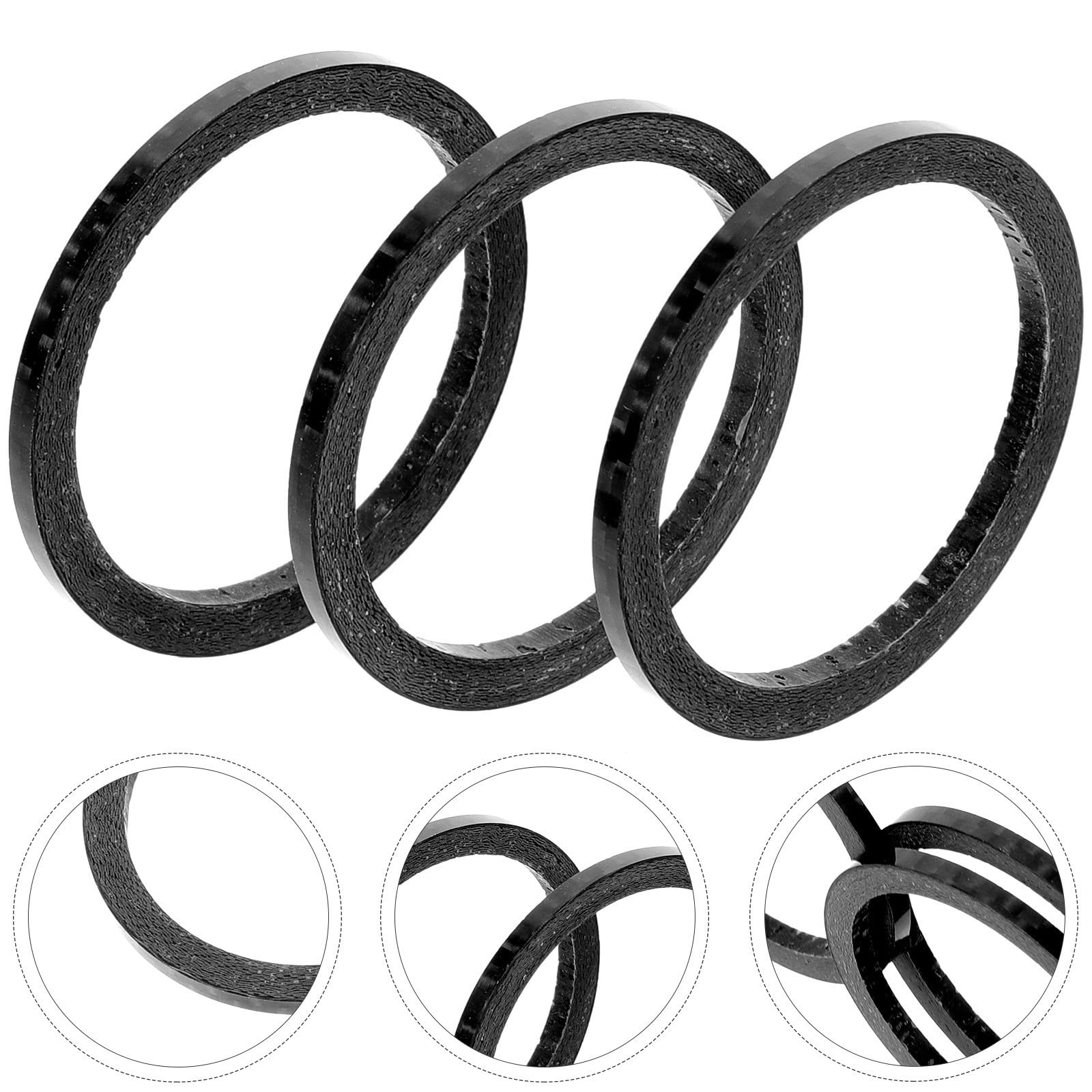 Pretyzoom Carbon Fiber Bike Stem Spacers (3-Pack)