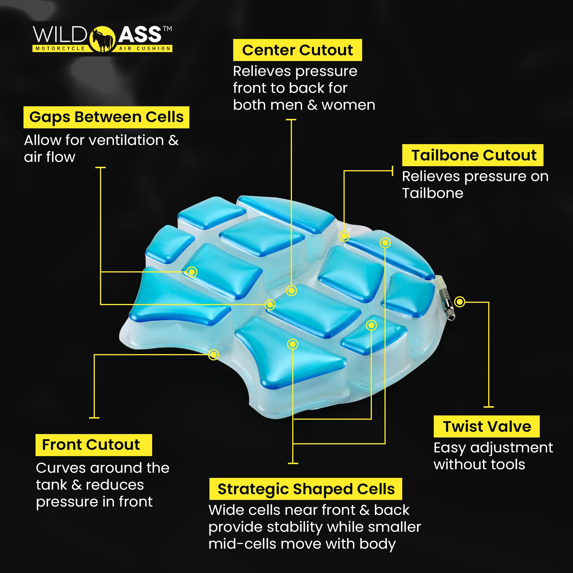Wild Ass Smart Motorcycle Seat Cushion