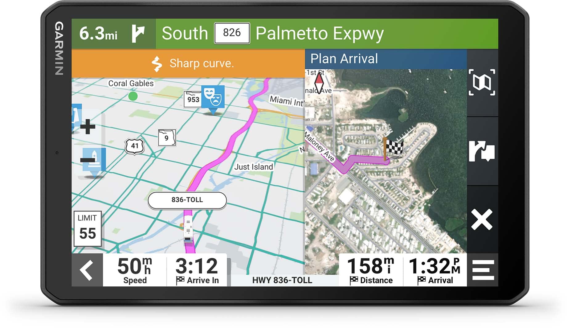 Garmin 795 Large, Easy-to-Read 7' GPS Navigator, RV Custom Routing, High-Resolution Satellite Imagery, RV Park Directory, Live Traffic & Weather