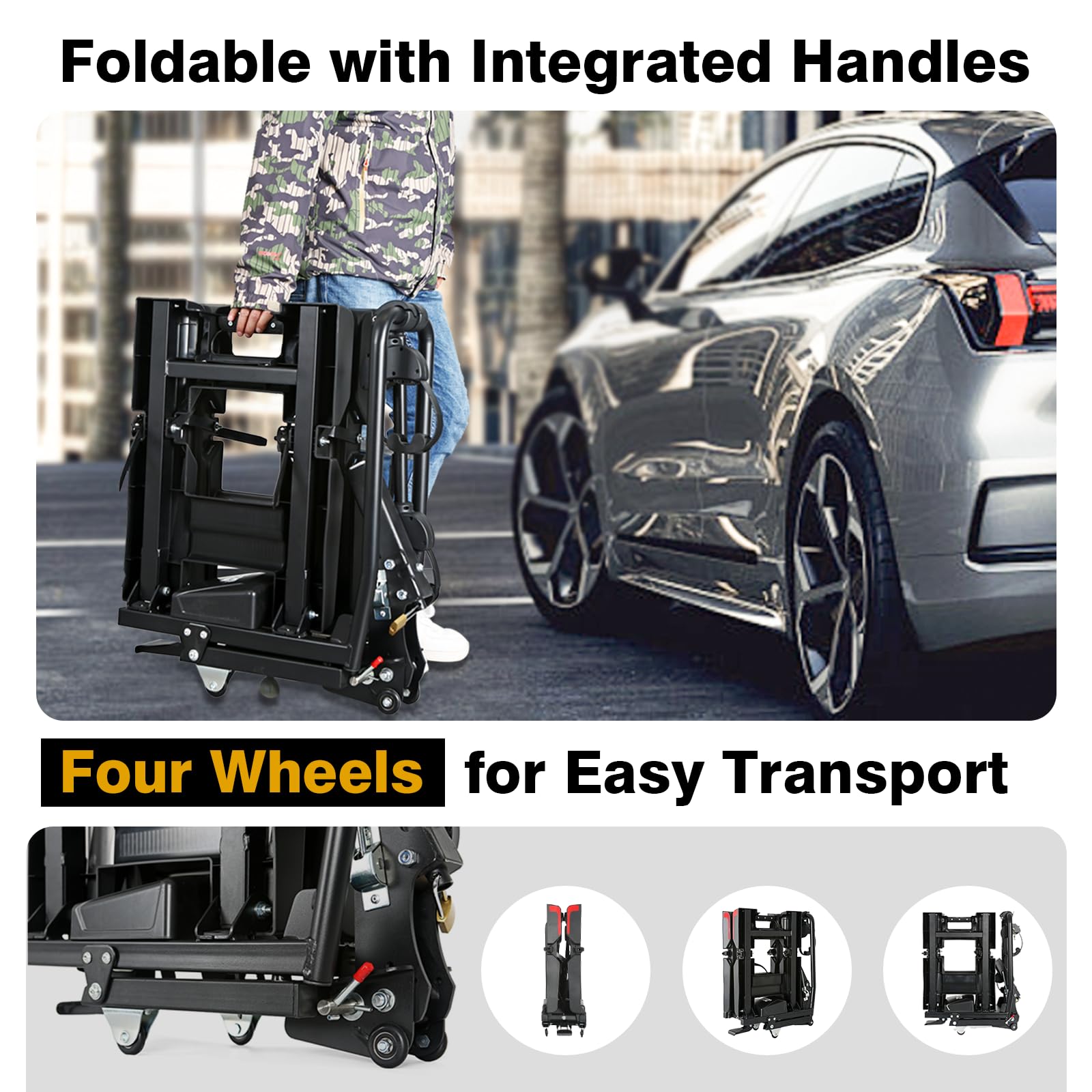 Eco Pro Upgraded 200lbs EBike Rack with Ramp for 2 E-Bikes, Hitch EBike Rack for Cars SUVs Trucks, Foldable Tilting Bike Rack Platform for Tow Hitch 2" Receiver, E-Bike Carrier Fits up to 5" Fat Tire