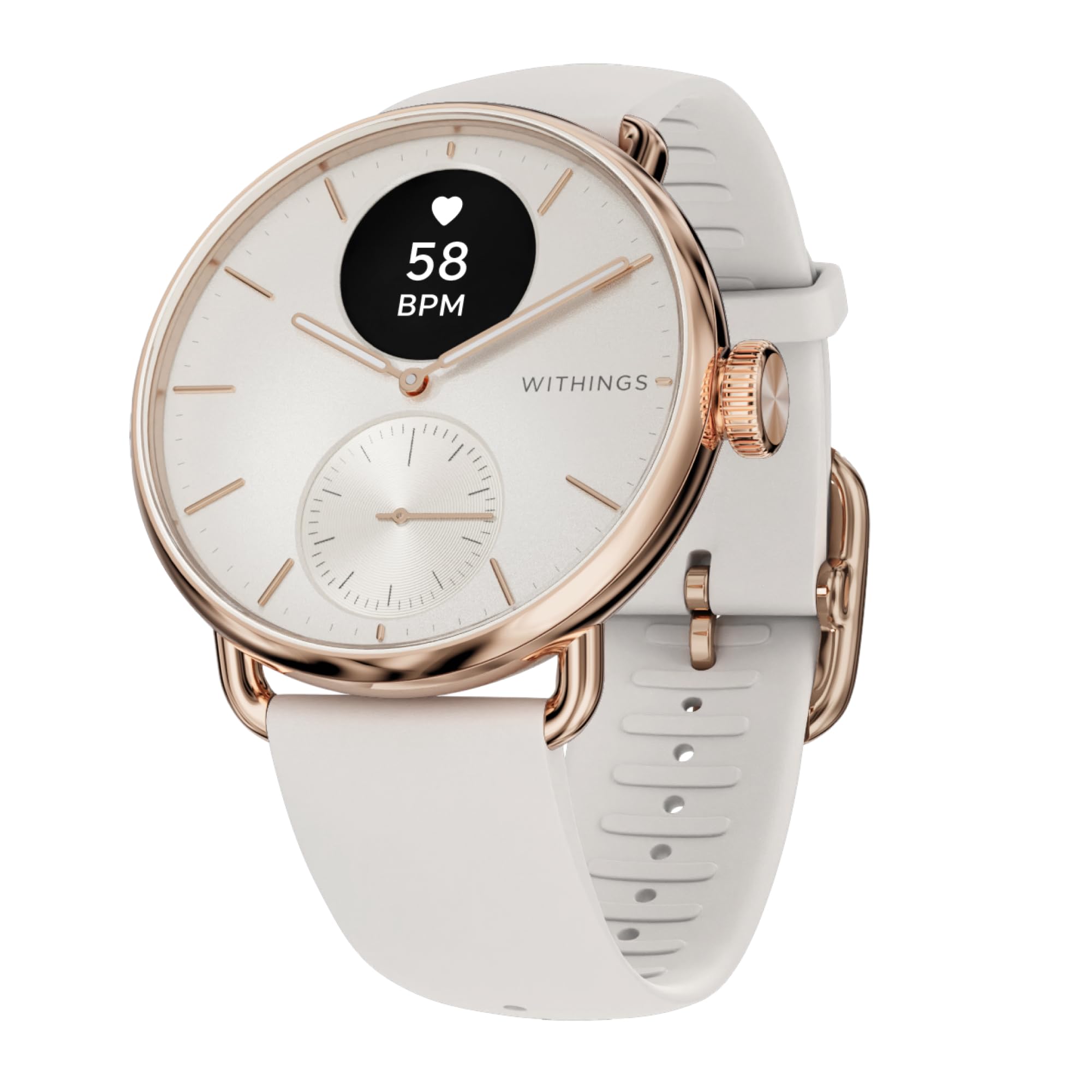 Withings ScanWatch 2 - Hybrid Smart Watch, Heart Rate Monitoring, Fitness Tracker, Cycle Tracker, Sleep Monitoring, GPS Tracker, 30-Day Battery