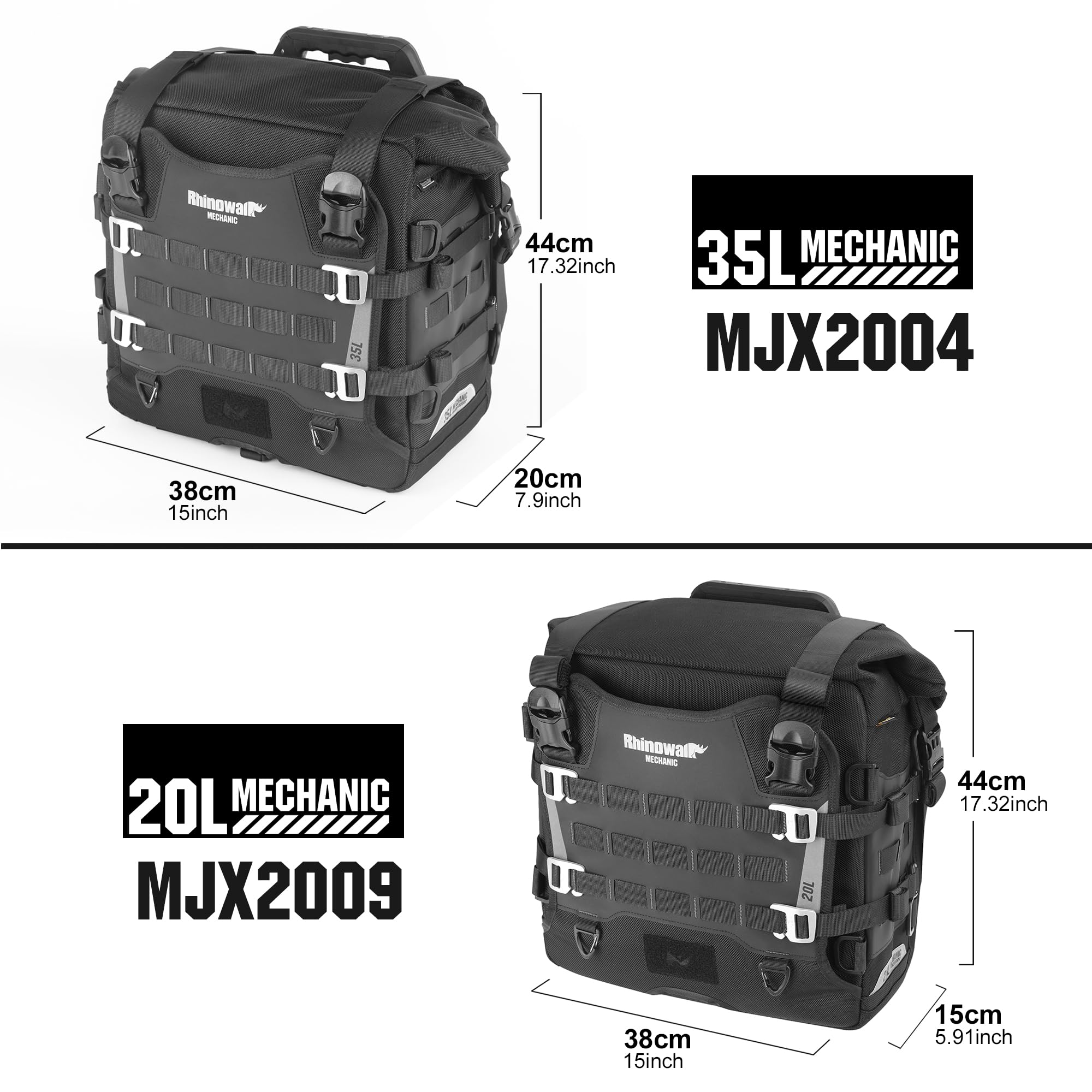 Rhinowalk Waterproof Motorcycle Saddlebags - Quick Release Hanging Side Bags Accessories