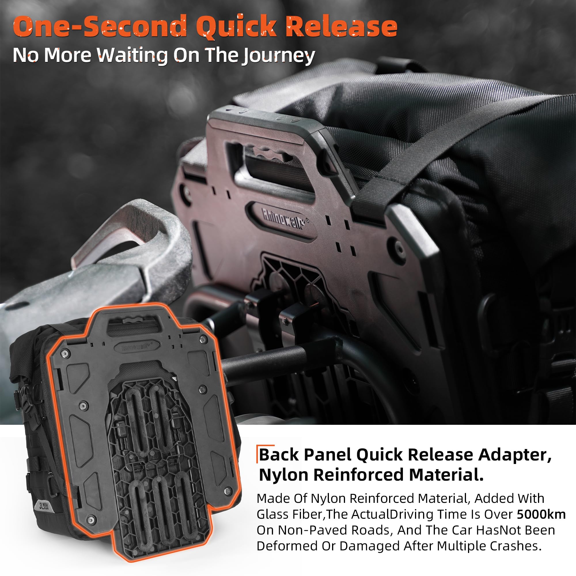 Rhinowalk Waterproof Motorcycle Saddlebags - Quick Release Hanging Side Bags Accessories