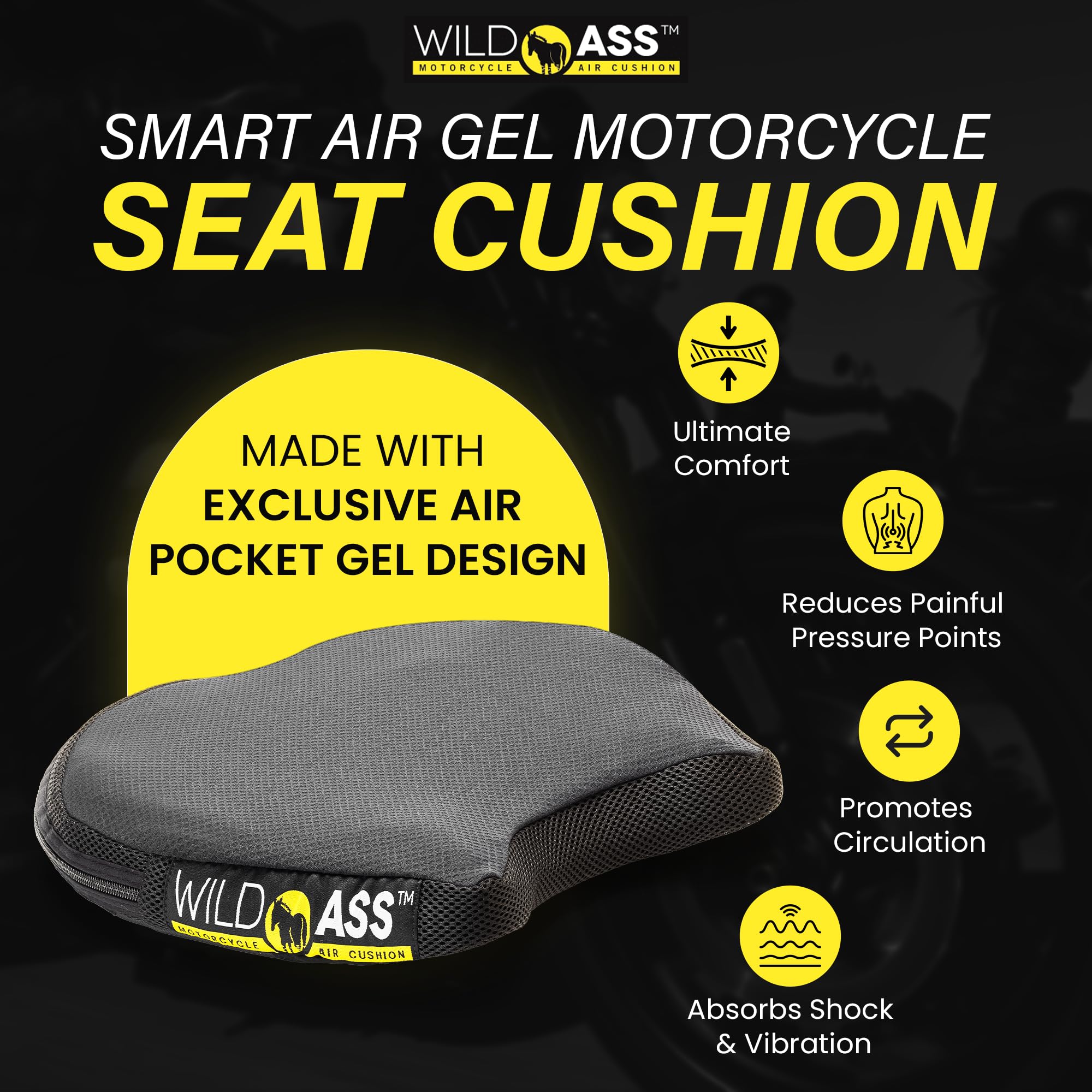 Wild Ass Smart Motorcycle Seat Cushion