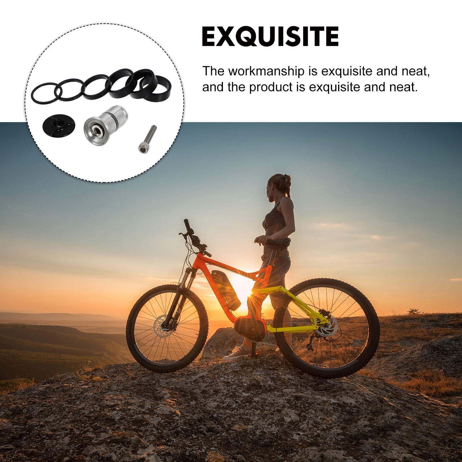 Pretyzoom Bike Front Fork Washer Set 28.6mm Aluminum Replacement Tool Rust-Proof Parts Cycling Accessory for Mountain and Road Bikes