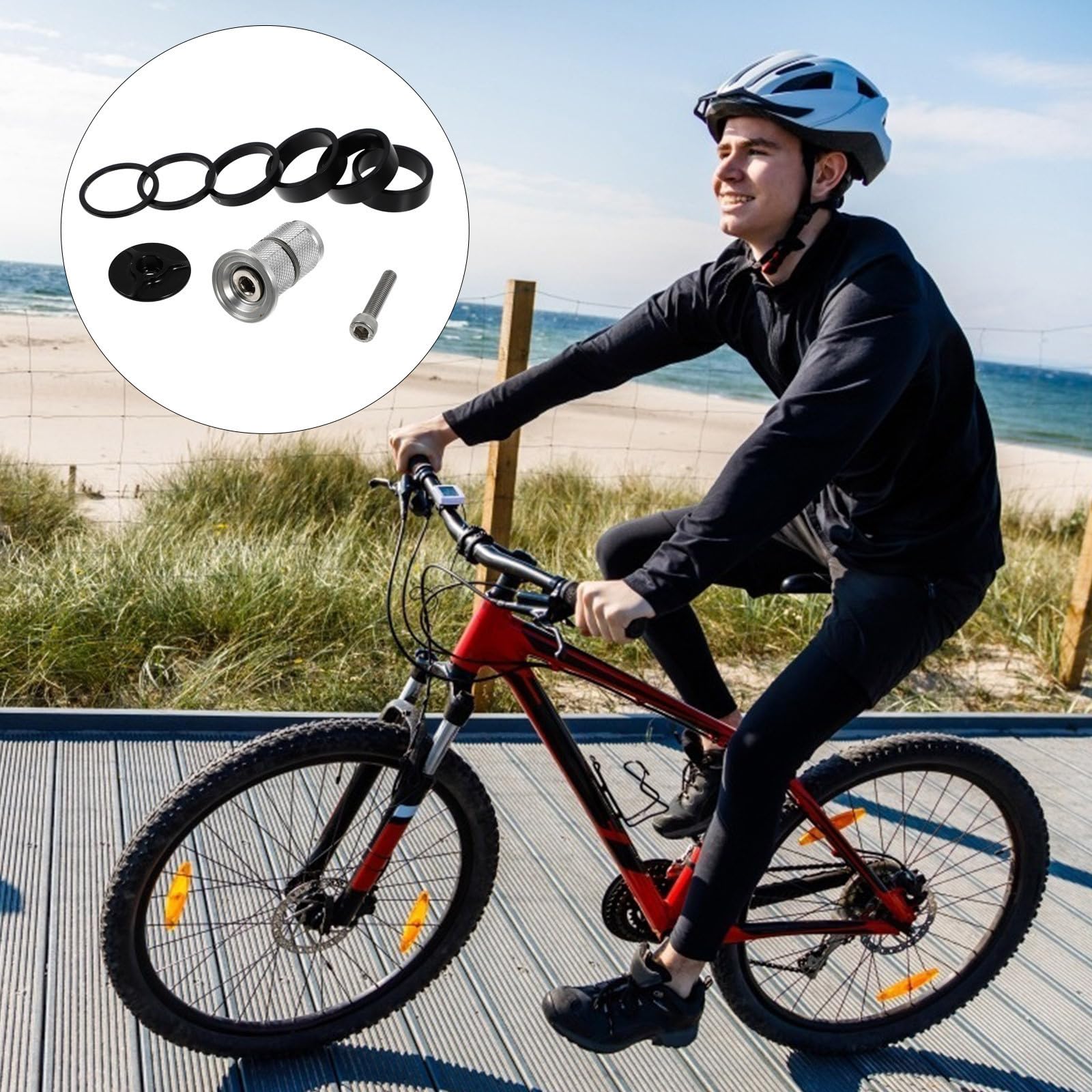 Pretyzoom 28.6mm Aluminum Bike Fork Washer Set