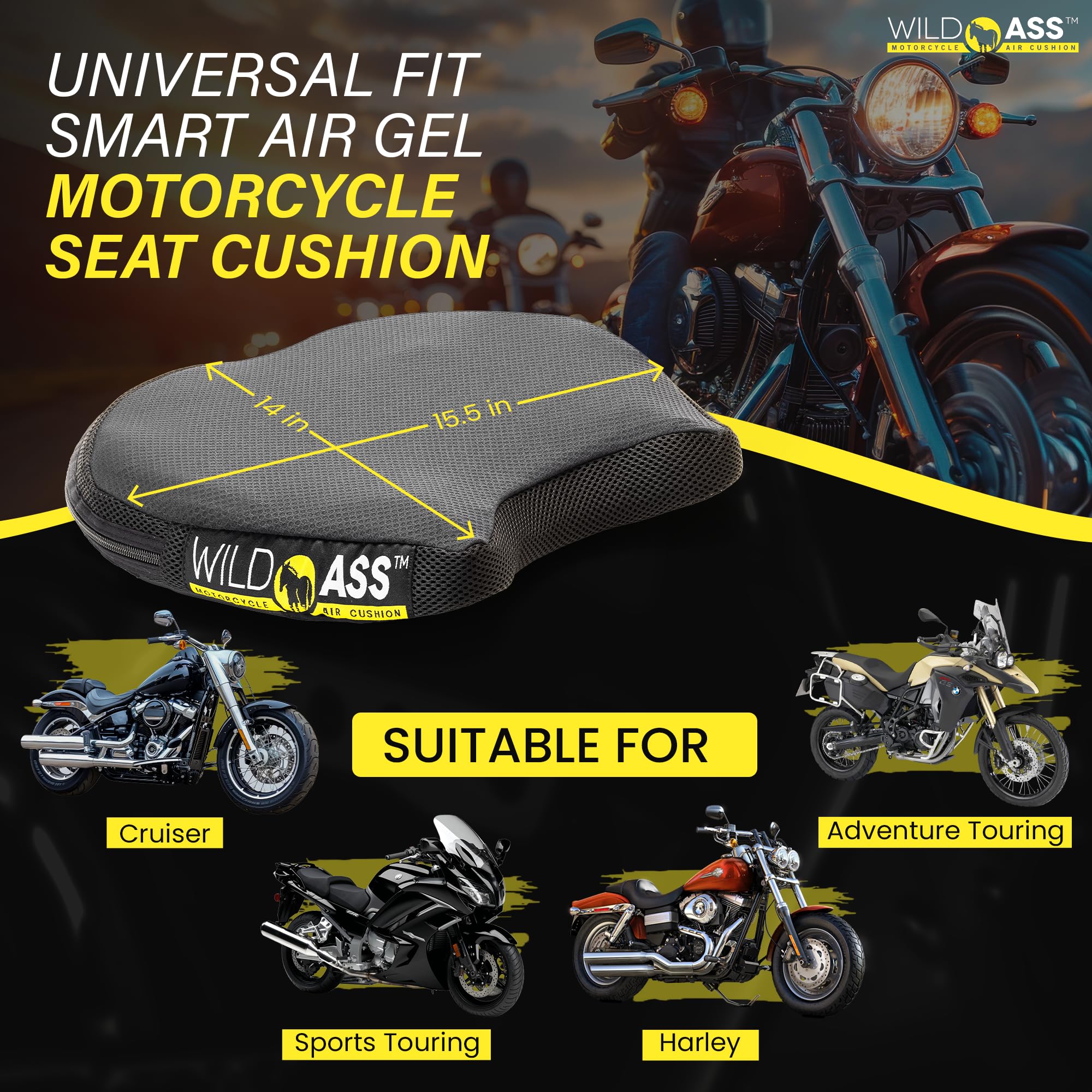 Wild Ass Smart Motorcycle Seat Cushion