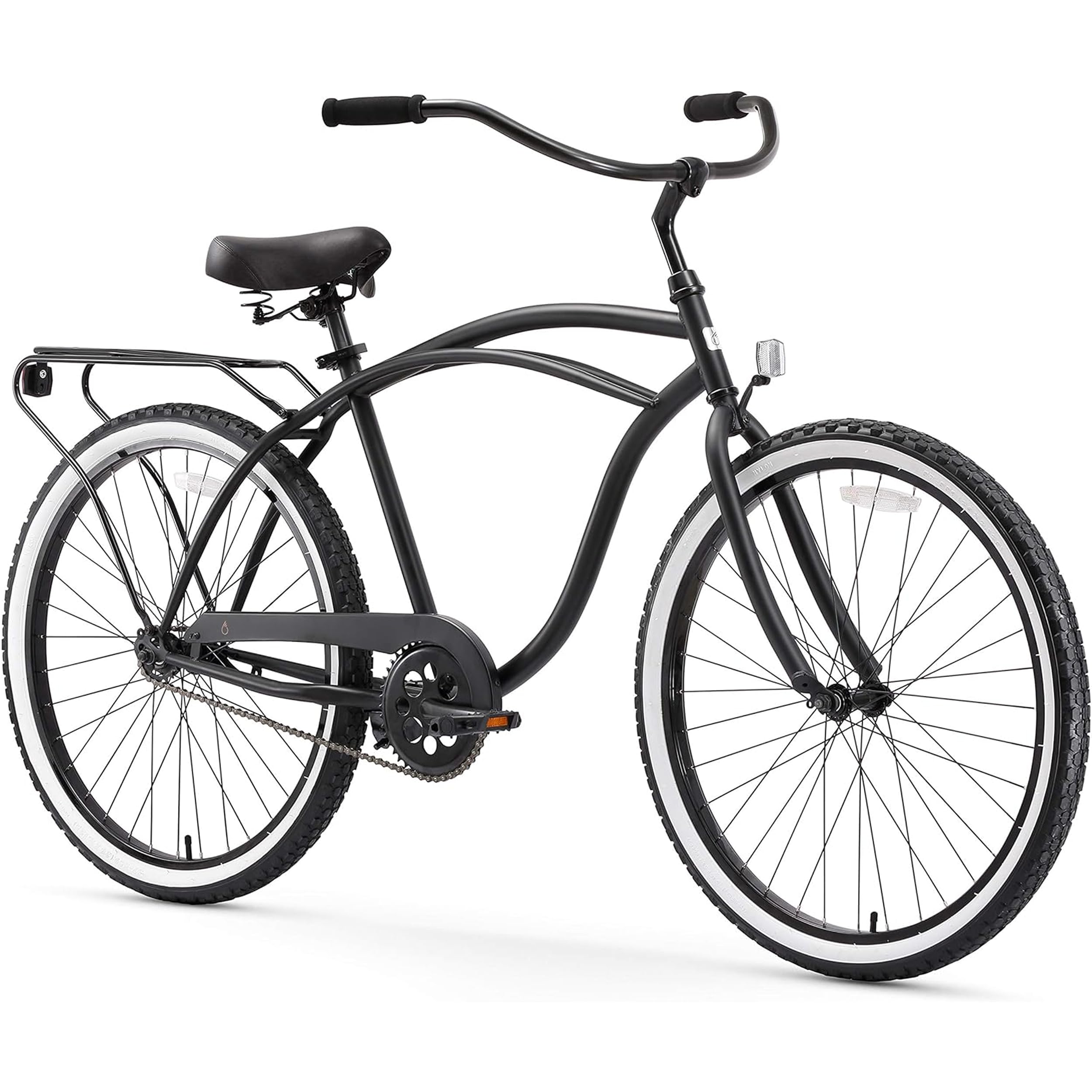 sixthreezero Around The Block Men's Beach Cruiser Bike, Hybrid Bicycle with Rear Rack